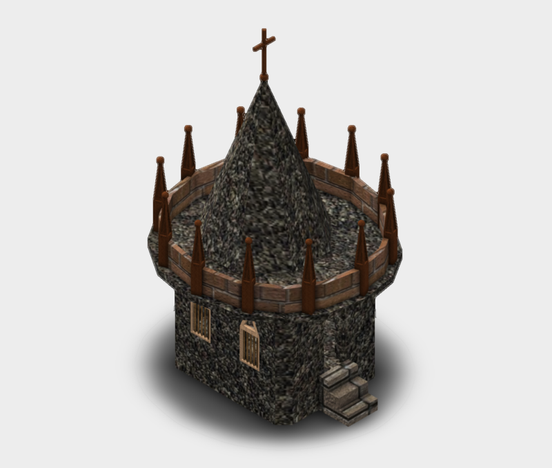 3D Church Building Structural Model with Octagonal Footprint