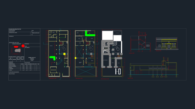 Architectural plans, sections, and elevations for a multi-level biochemical laboratory facility.
