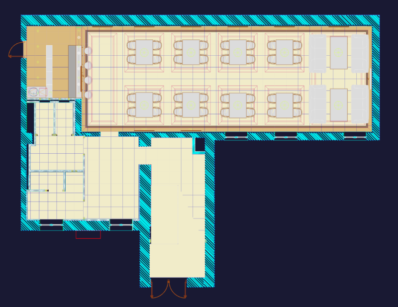 CAFE 1 FLOOR PLAN WITH HVAC & DURAVIT STARCK 3