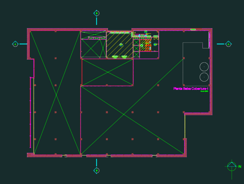 Convention Center Roof Floor Plan and Technical Room Layout