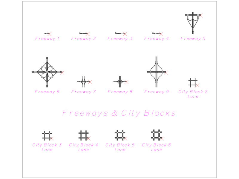 FREEWAYS & CITY BLOCKS ROAD TEMPLATE