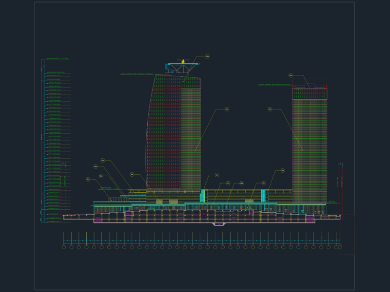 HIGH-RISE TOWER ELEVATION DWG