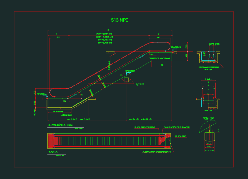 MECHANICAL ESCALATOR DWG