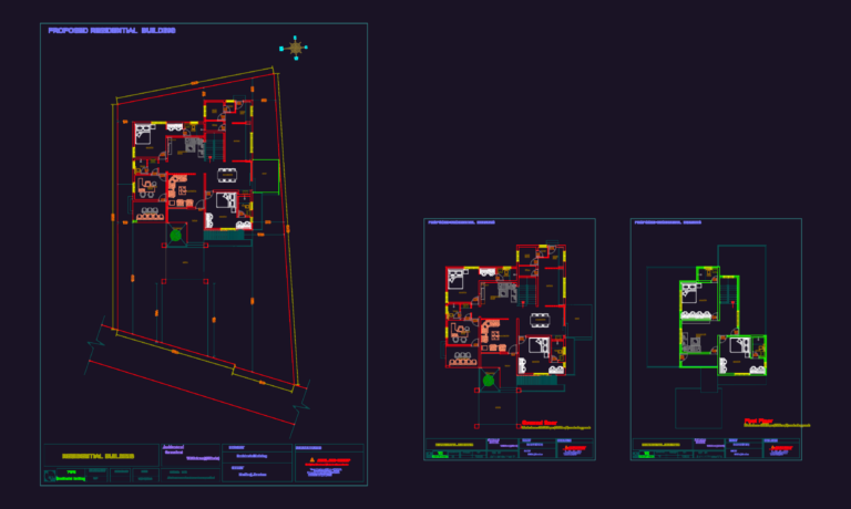 Architectural floor plans for a two-story residential building featuring a consulting room and waiting area.