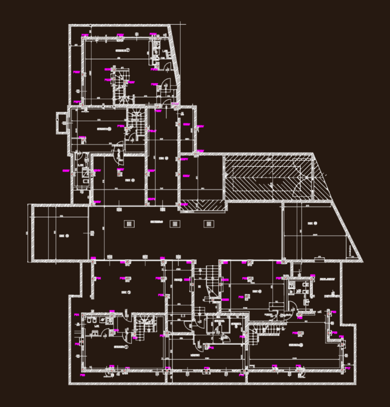 CAD floor plan of a residential villa showing basement cellar and garage layouts with fire rating annotations.