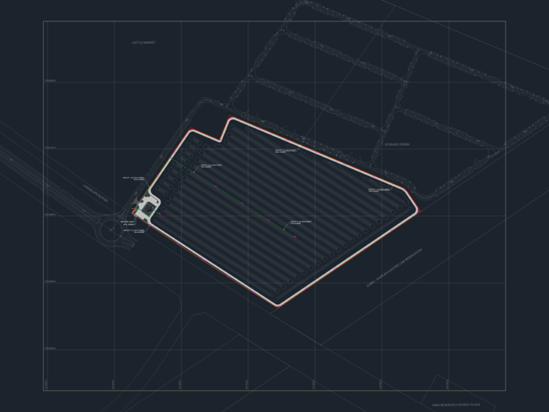 Yard lighting layout key plan and SLD for 27.25kW system