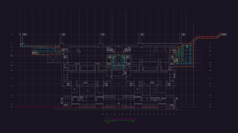 AC Ducting & Machine Layout DWG Plan for Airport Terminal