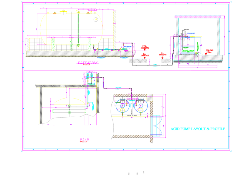 Acid pump layout and profile