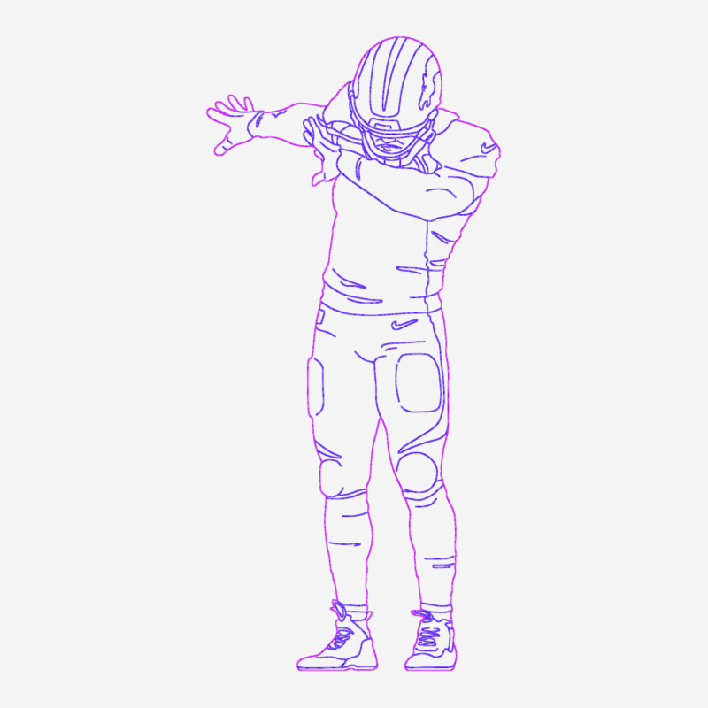 American Football Player Celebrating