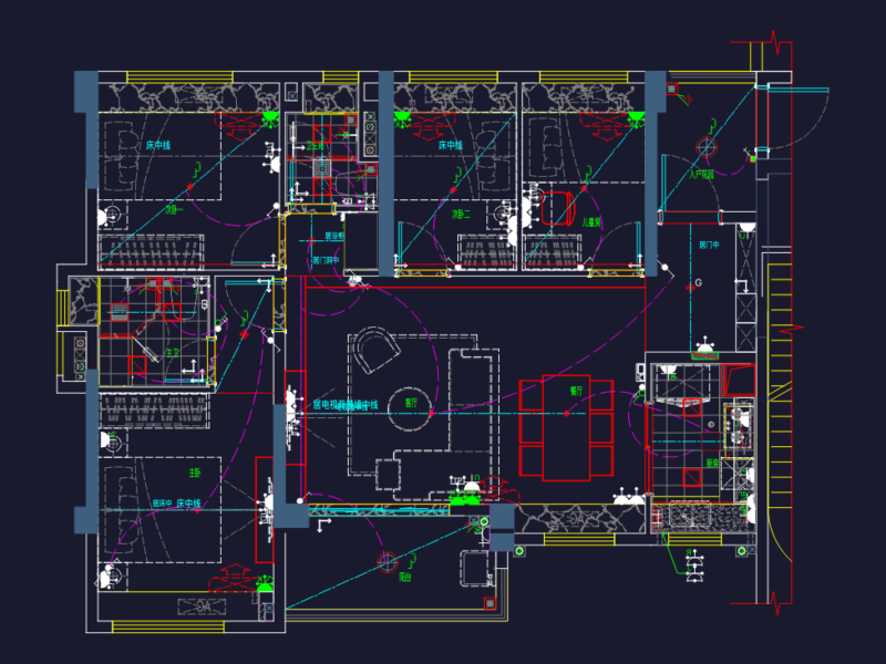 Apartment Interior Layout and Electrical Plans