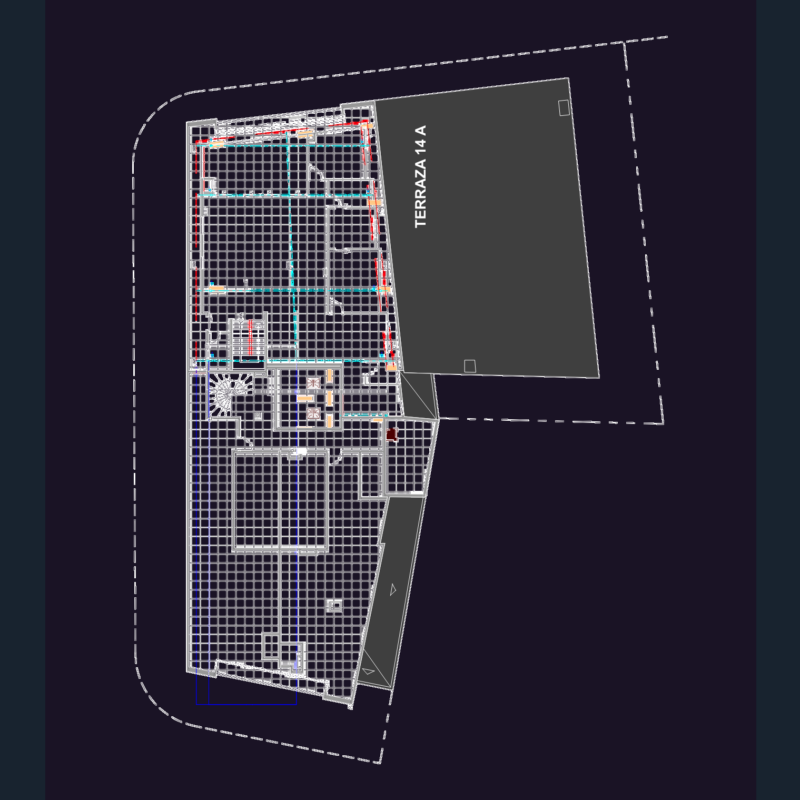 Apartment Terrace Layout with Structural Steel Roof Truss Details