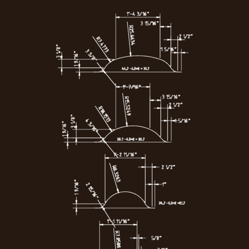 Arched Door Frame Moulding Section Profiles