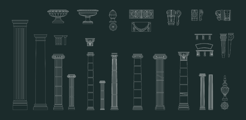 Architectural Columns Capitals and Classical Decorative Elements