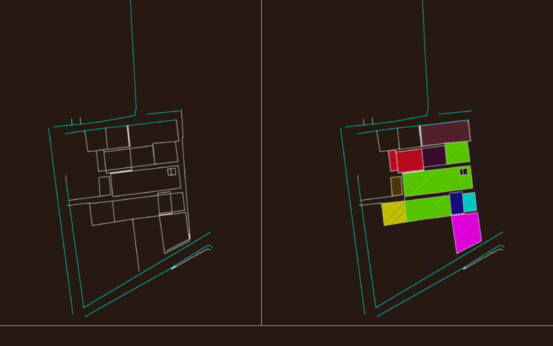 Architectural Site Plan with Building Outlines and Utilities