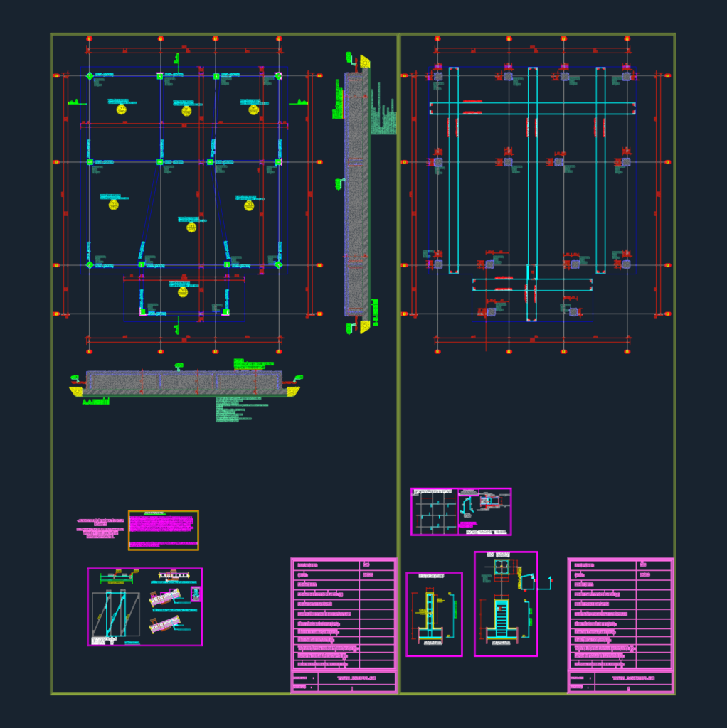 Structural foundation plan and rebar details for a 30cm thick raft foundation with column sections.