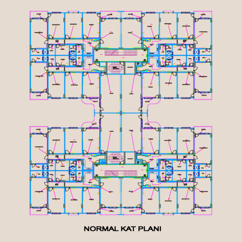 Electrical floor plans and riser diagrams for a residential building