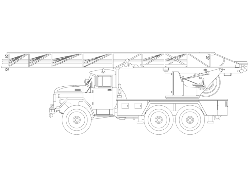 VINTAGE FIRE TRUCK Side Elevation