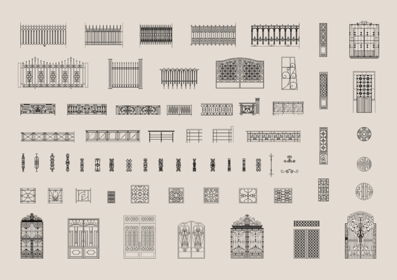 Ornamental Gates and Fences DWG