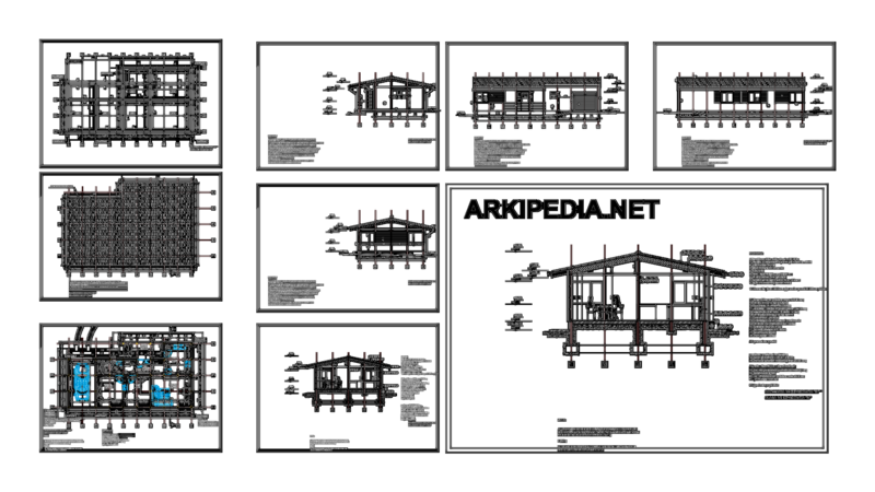 Small Bungalow House Project with Plans and Elevations