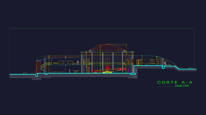 Botanical Center Architectural Sections and Building Elevation DWG