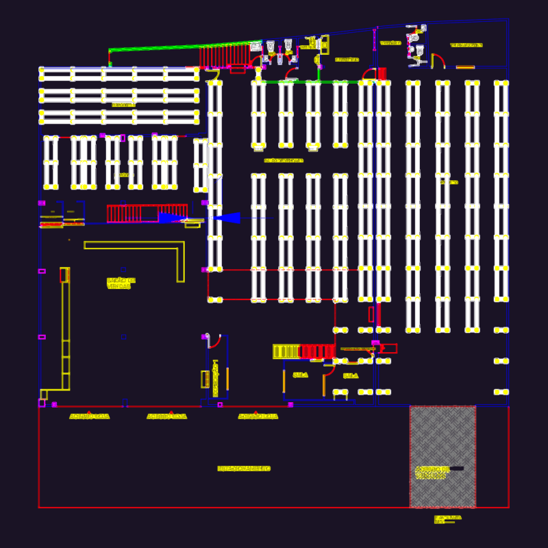 Brazil Commercial Store and Warehouse Layout with Sections
