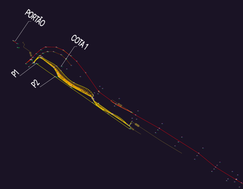 Brazil site topography plan with road access and gate details