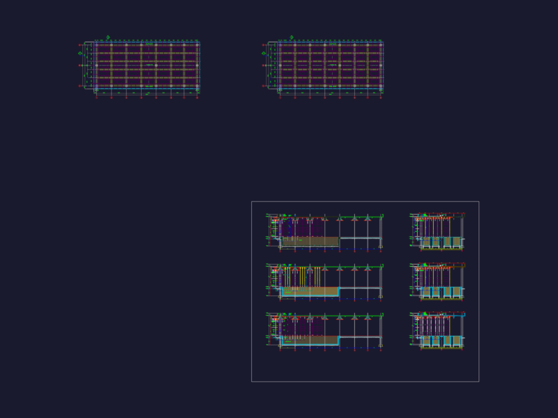 Bridge Deck Scaffolding System Frame Plan and Section Details