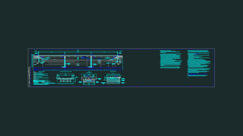 Bridge Elevation and Section with 530x12mm Pipe Piles