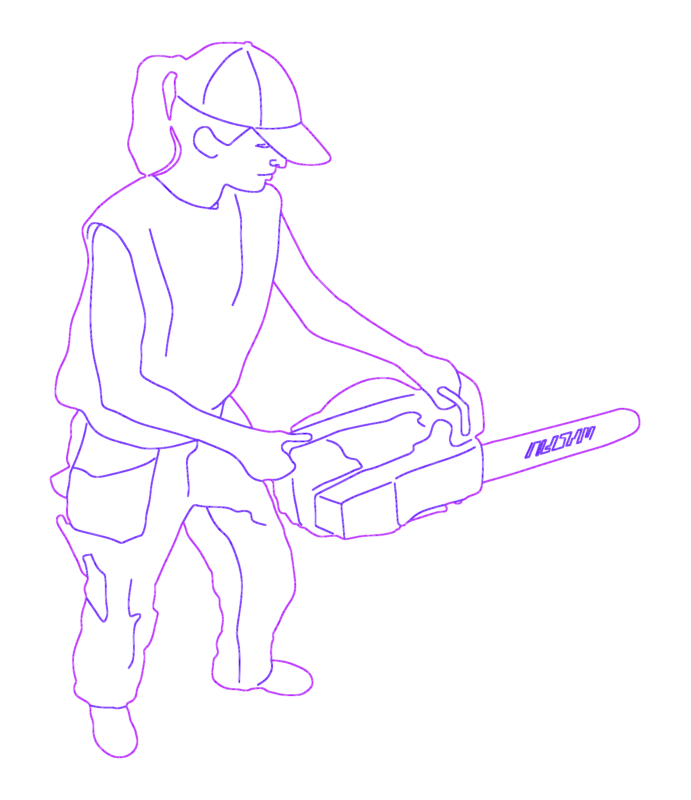 BUILDER WITH CHAINSAW