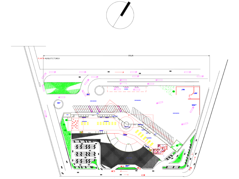 Bus Terminal Site Layout with Workshop and Fueling Areas
