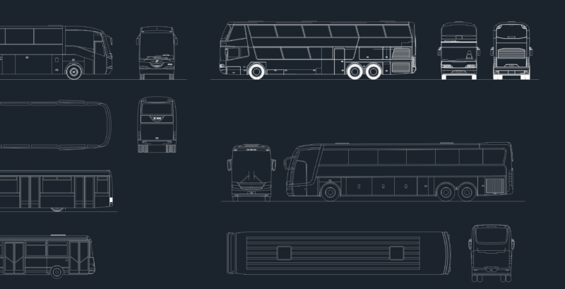 Passenger Bus Elevation Blocks