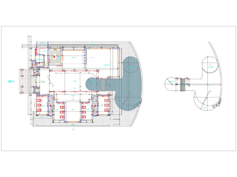 Swimming pool layout and residential floor plan