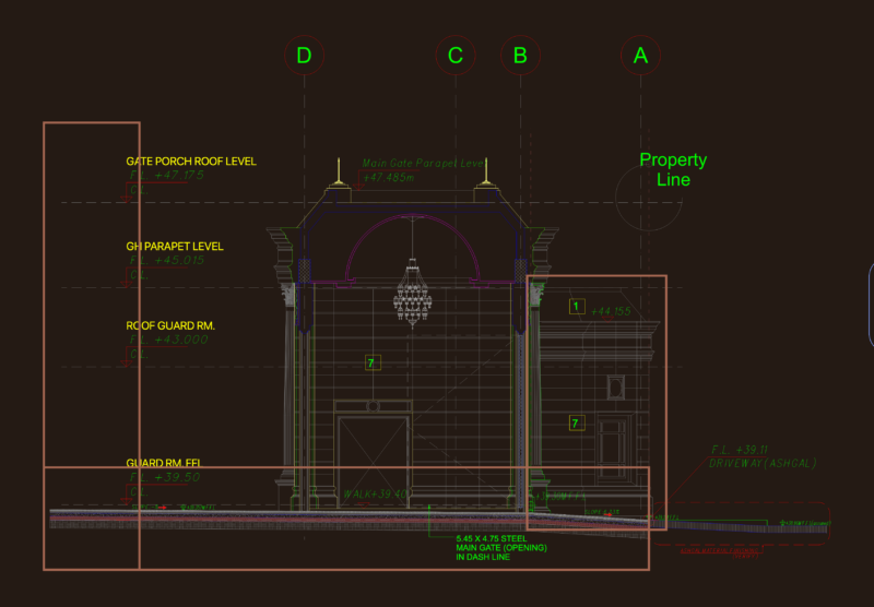 GUARD HOUSE AND MAIN GATE LAYOUT