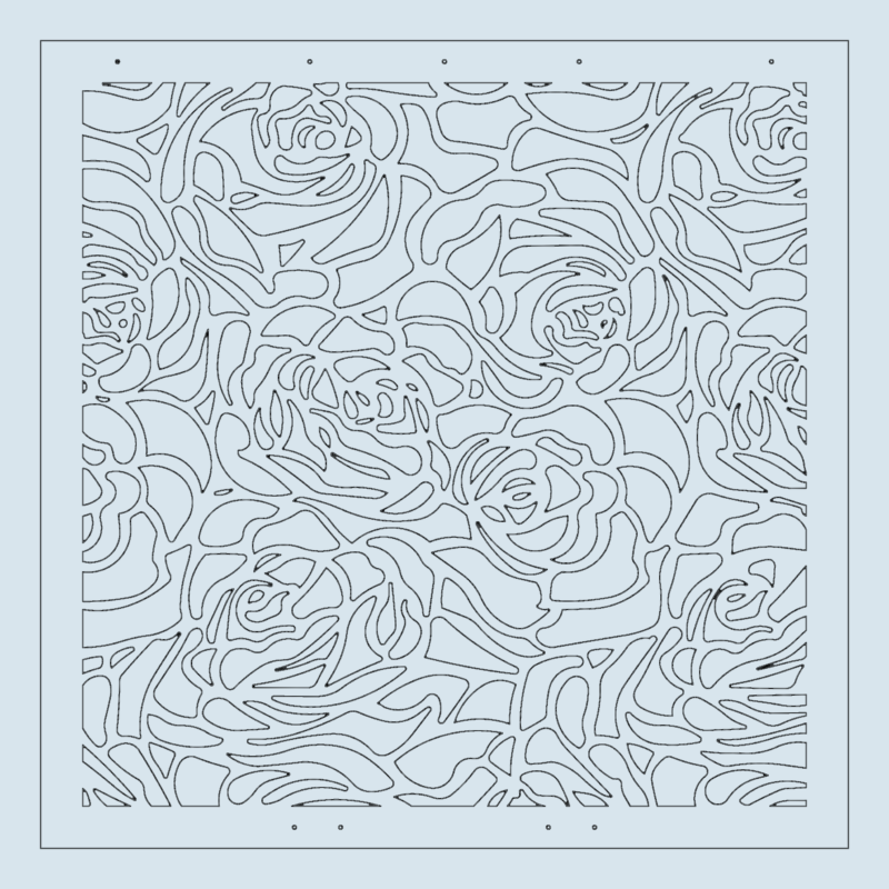 Rose Laser Cut Panel DWG