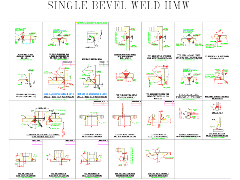 Single Bevel Welding Details DWG
