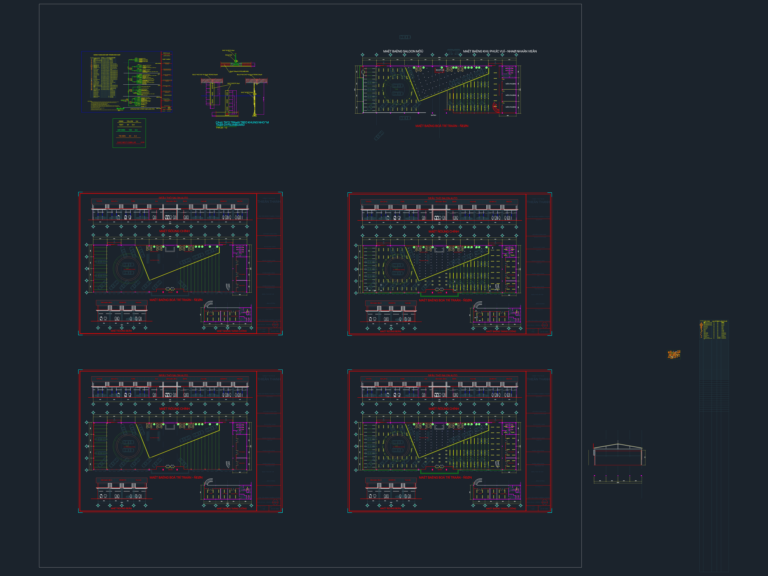 Electrical and lighting layout for a car showroom including ceiling details and wiring schedules.
