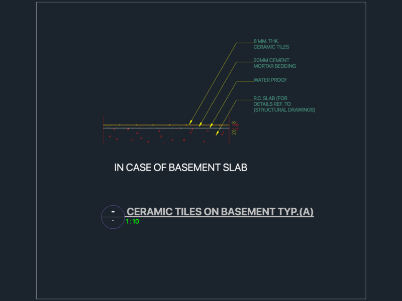 CERAMIC TILE BASEMENT SLAB DWG