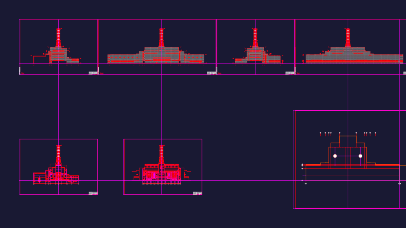 Chernobyl Nuclear Power Plant Façades and Sections DWG Architectural Set
