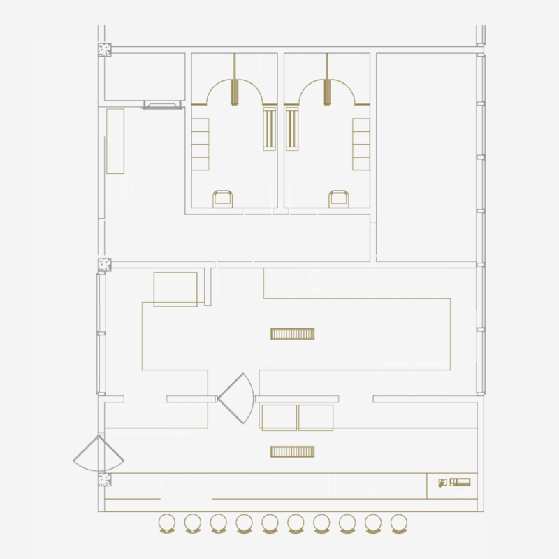 Commercial Cafeteria Kitchen and Bar Layout Plan DWG with Equipment Details