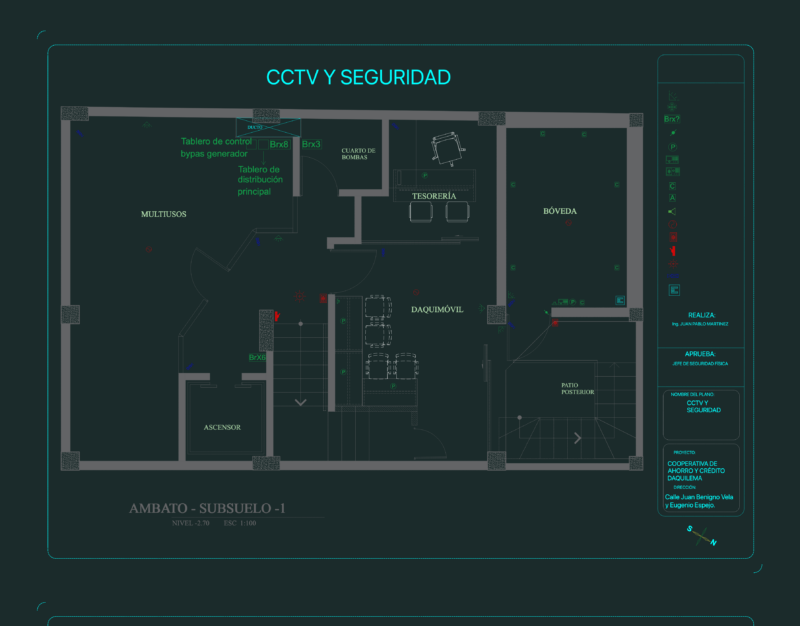 Bank Building Security and CCTV Layout Plans DWG