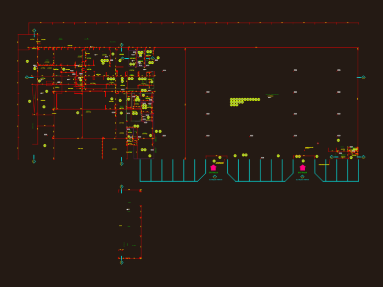 Supermarket floor plan showing sales area, bakery, loading docks, and renovation notes.