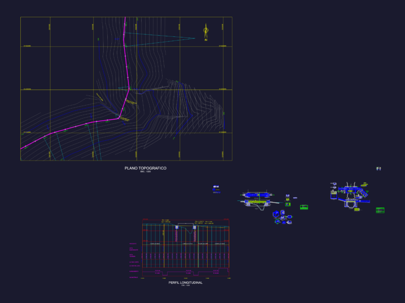 Concrete aqueduct plan profile and section detail drawing