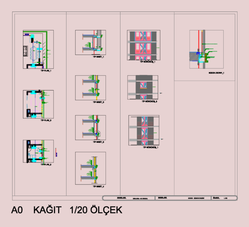 Aluminum Composite Facade System Section and Detail Drawings
