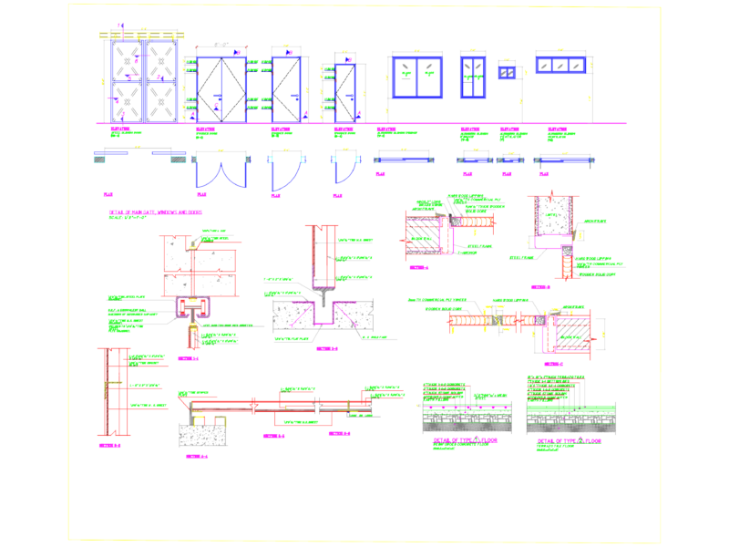 Steel Sliding Door Details DWG