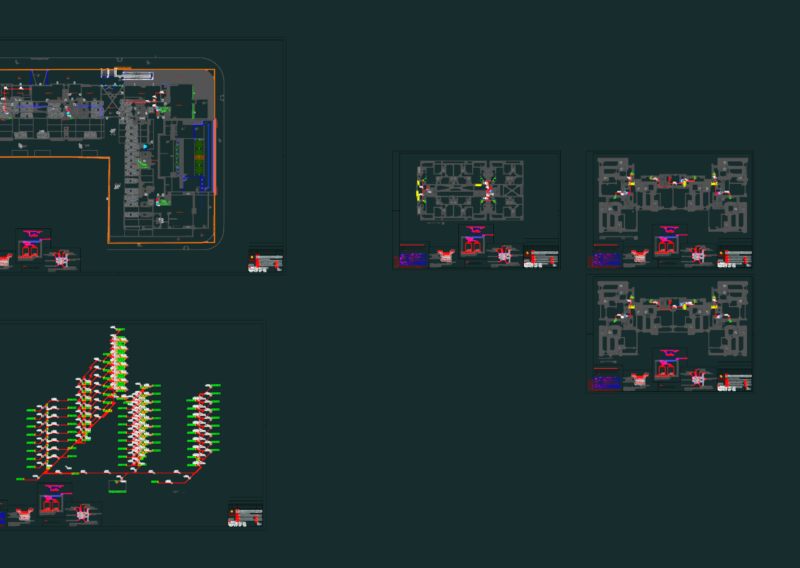 Contemporary Residence LPG Gas Network DWG Plan and Gas Installation Details