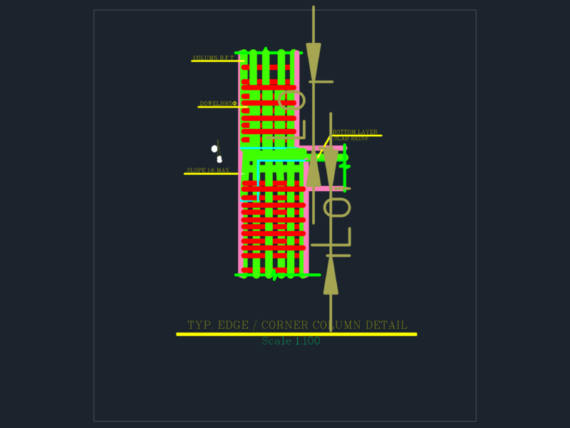 Corner column reinforcement detail