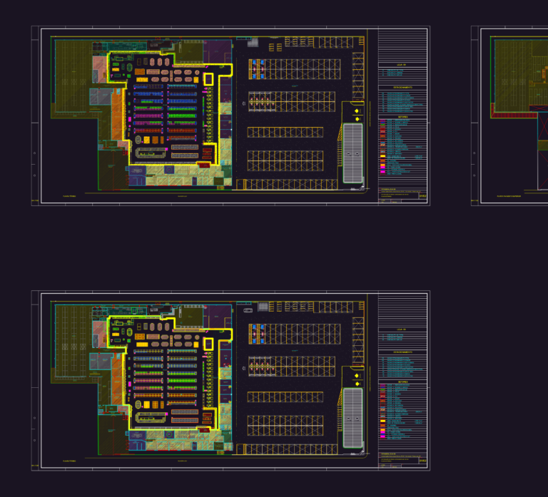 Supermarket floor plan showing store aisles, checkouts, and parking zones for COVABRA.