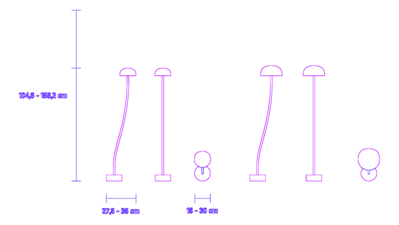 CURVE Floor Lamp Elevation and Plan