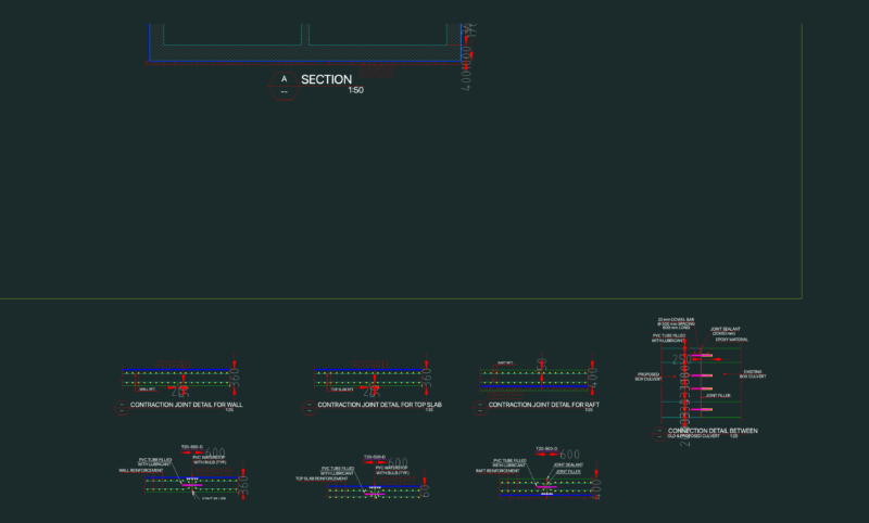 Curved Concrete Box Culvert Layout DWG Plan With Expansion And Contraction Joint Details