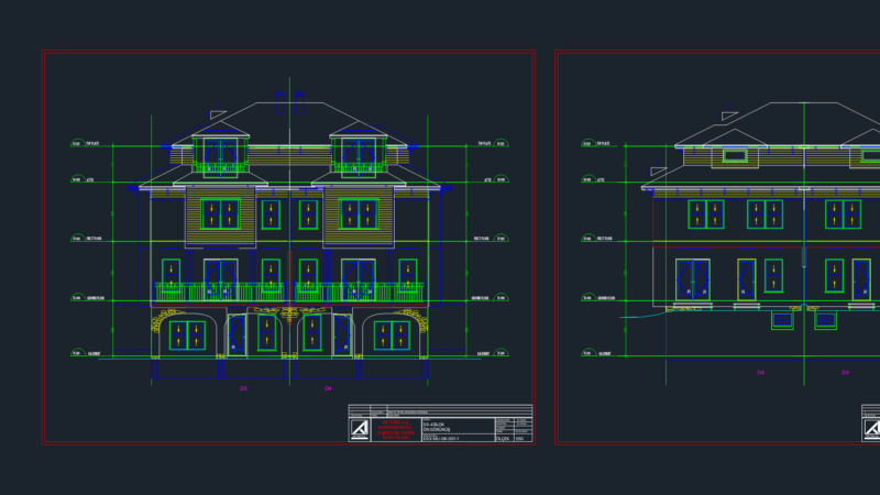 D3-4 Block Residential Elevations Sections DWG